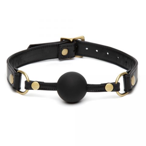 black and gold ball gag from sex shop online