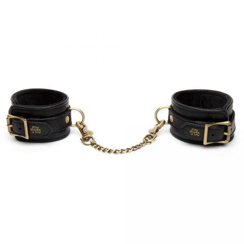 Black and gold ankle cuffs fifty shades of grey brand from sex shop online