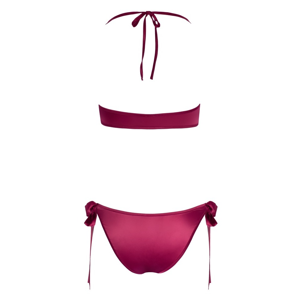 Cottelli Tie Up Bra And Briefs Set Red - Image 4
