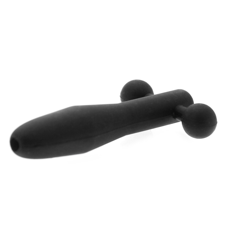 Master Series The Hallows Silicone CumThru Barbell Penis Plug - Image 2
