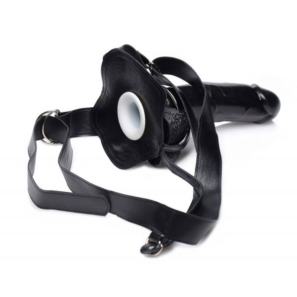 Master Series Infiltrator 2 Hollow Strap On Black 9 Inch Dildo - Image 3