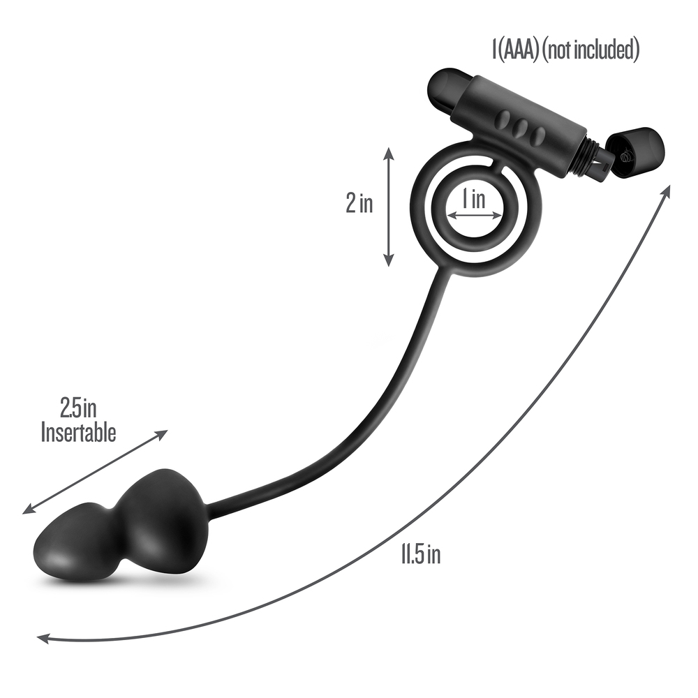 Anal Adventures Platinum Plug With Vibrating Cock Ring - Image 3