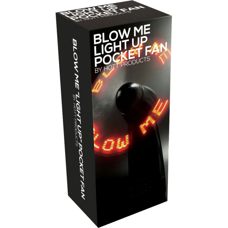 Blow Me Light Up Pocket Fan Black - Image 2