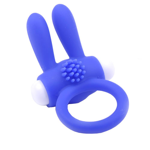 Cock Ring With Rabbit Ears Blue - Image 2