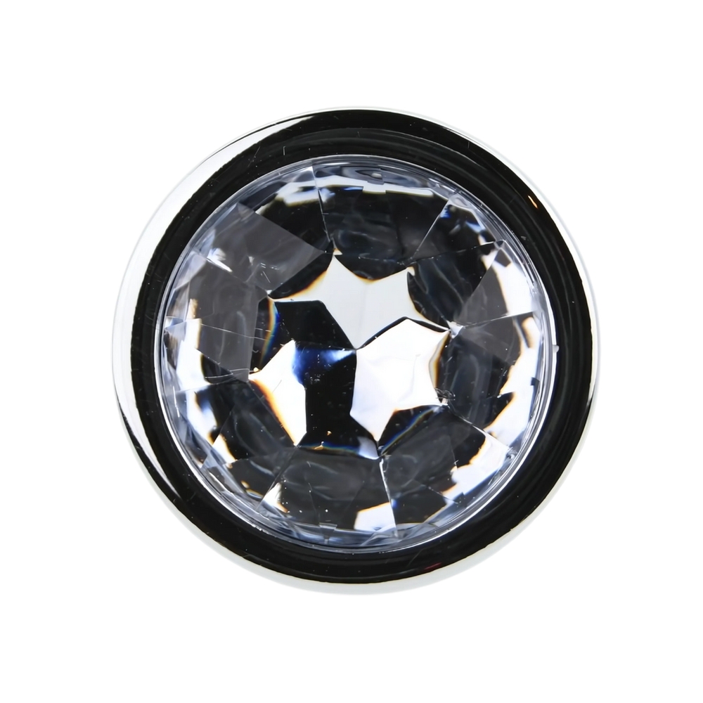 Toosh Silver Metal Butt Plug Large Clear Stone - Image 5