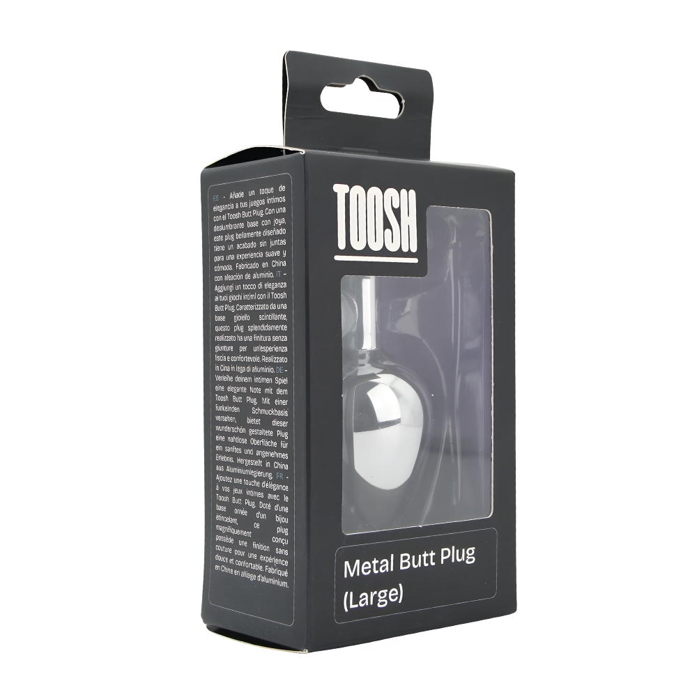 Toosh Silver Metal Butt Plug Large Red Stone - Image 7