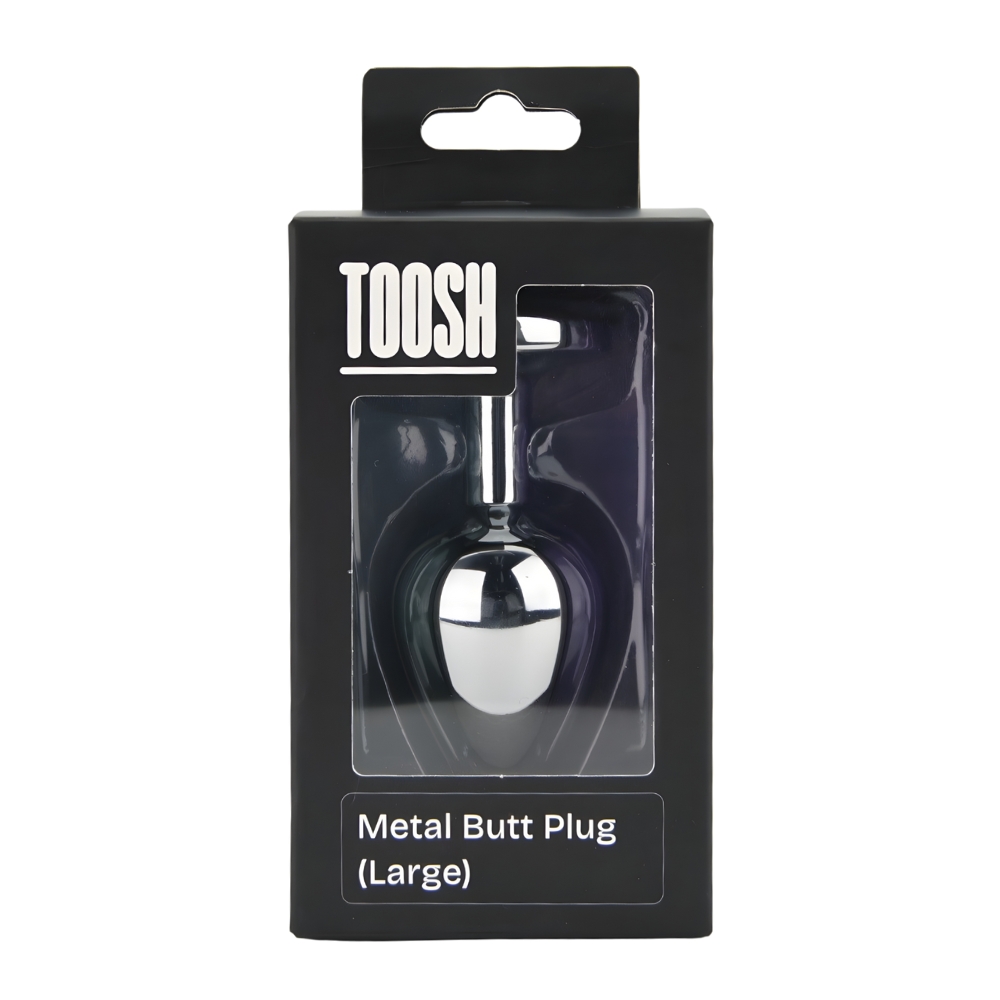 Toosh Silver Metal Butt Plug Large Red Stone - Image 10