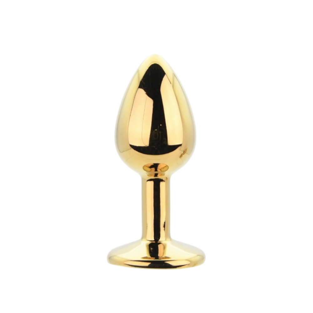 Toosh Metal Butt Plug Gold Set of 3 Clear Stone - Image 5