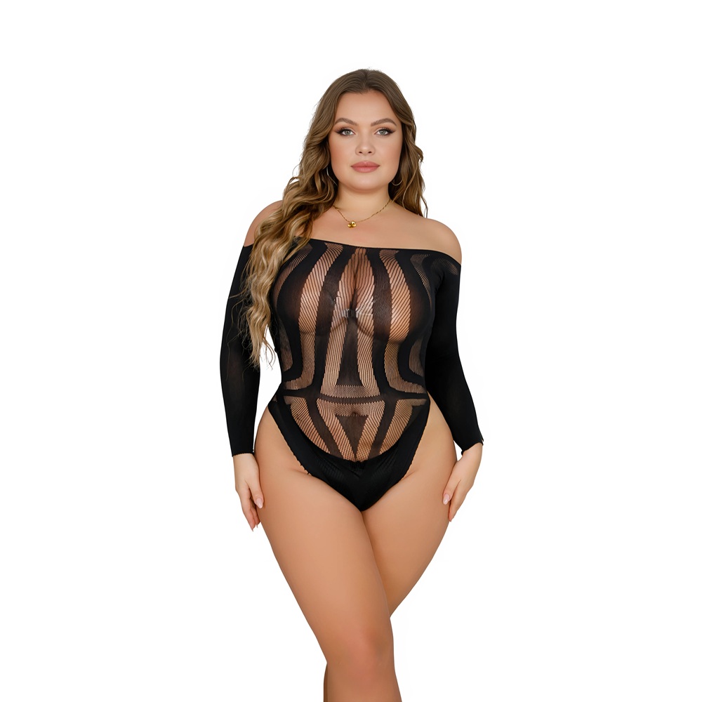 Lace by LJ Plus Size Long Sleeved Cut Out Back Bodysuit - Image 6