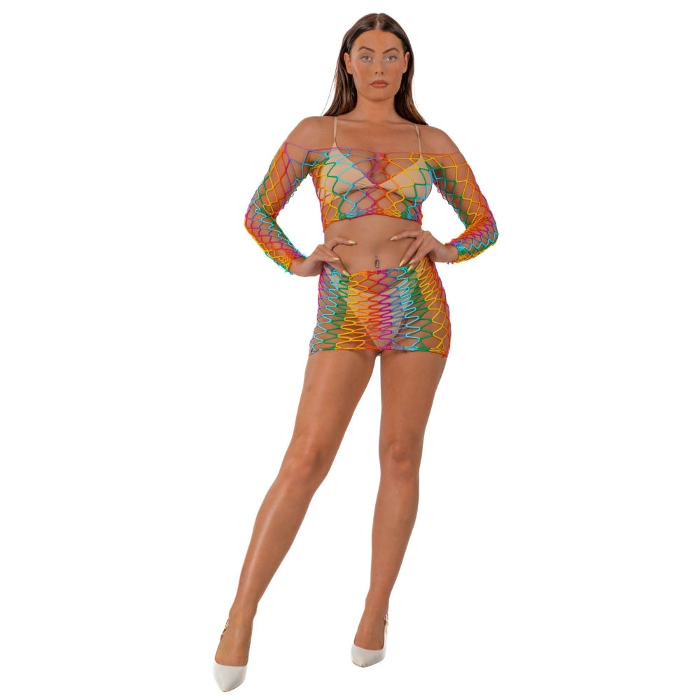 Lace by LJ Rainbow Crop Top and Skirt Set - Image 2