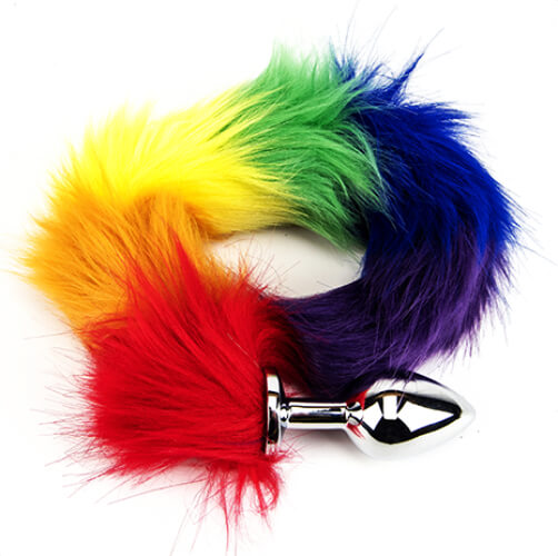 Furry Fantasy Rainbow Tail Butt Plug - Image 3