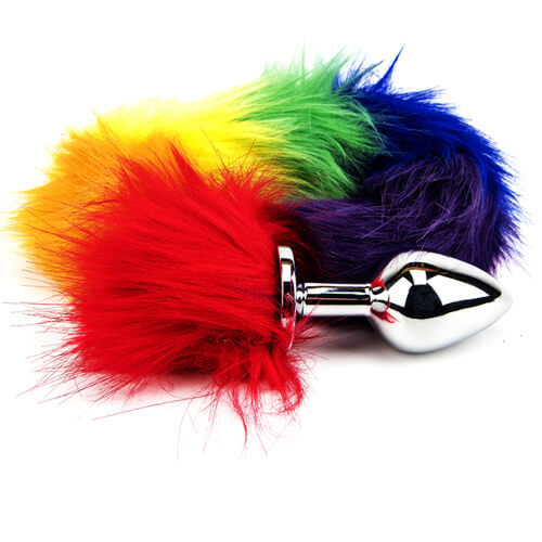 Furry Fantasy Rainbow Tail Butt Plug - Image 2