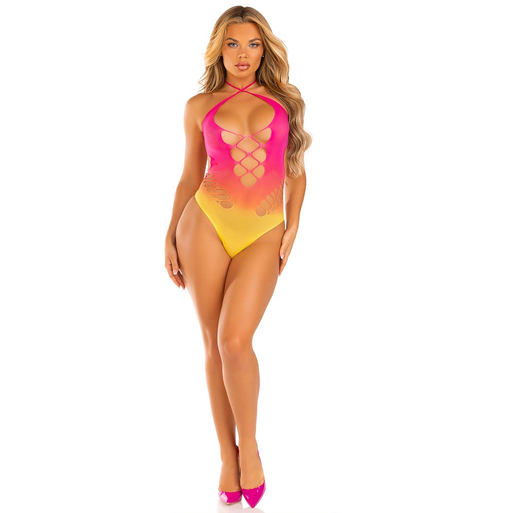 Leg Avenue Seamless Ombre Halter Bodysuit - Image 5
