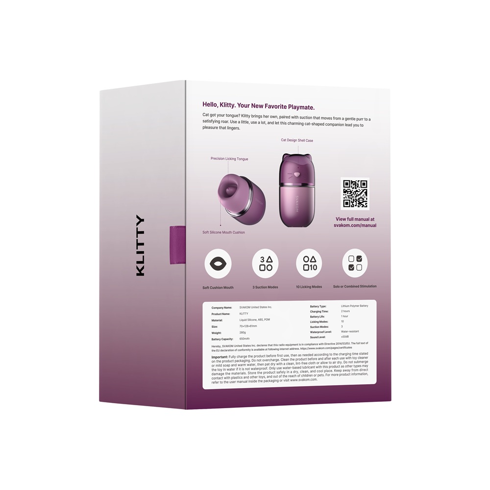 Svakom Klitty Dual Action Licking and Suction Stimulator - Image 13